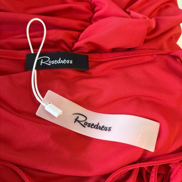 Red Ruched Dress by Rosedress - Picture 3 of 5
